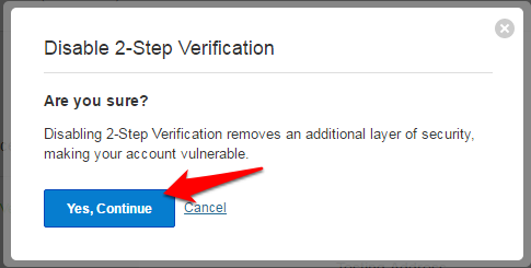 disable 2 step verification mailbird